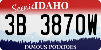 ID license plate 3B3870W
