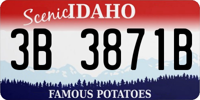 ID license plate 3B3871B