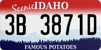 ID license plate 3B3871D