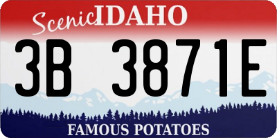 ID license plate 3B3871E