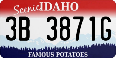 ID license plate 3B3871G