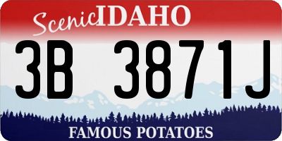 ID license plate 3B3871J