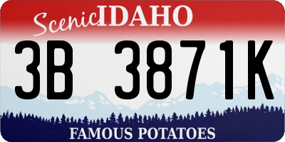 ID license plate 3B3871K
