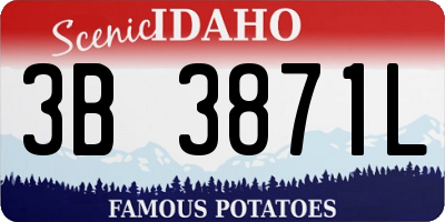 ID license plate 3B3871L