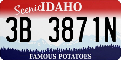 ID license plate 3B3871N