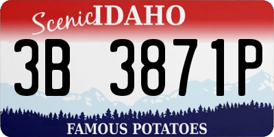 ID license plate 3B3871P