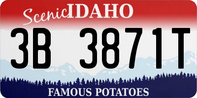 ID license plate 3B3871T