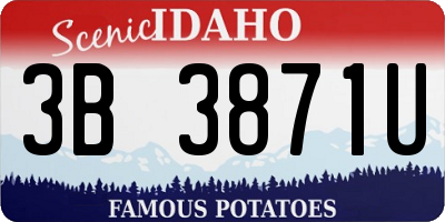 ID license plate 3B3871U