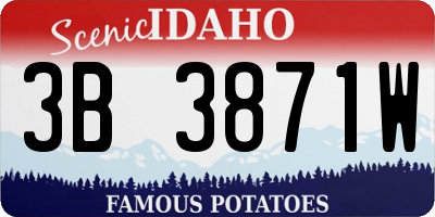 ID license plate 3B3871W