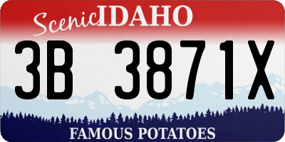ID license plate 3B3871X