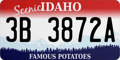 ID license plate 3B3872A