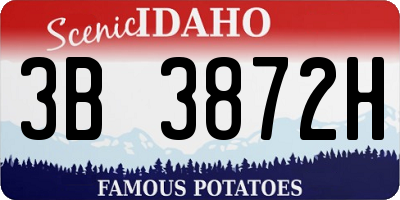 ID license plate 3B3872H
