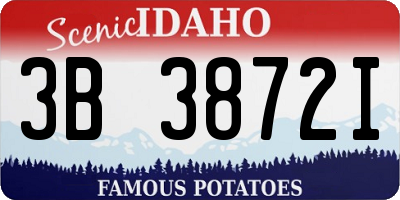 ID license plate 3B3872I