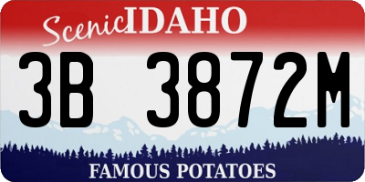 ID license plate 3B3872M