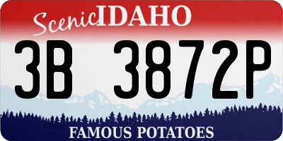 ID license plate 3B3872P