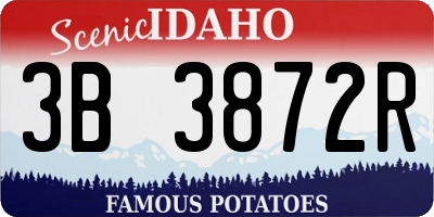 ID license plate 3B3872R