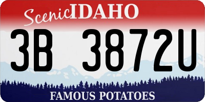 ID license plate 3B3872U