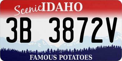 ID license plate 3B3872V