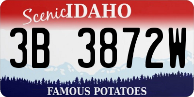 ID license plate 3B3872W
