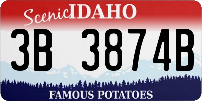 ID license plate 3B3874B