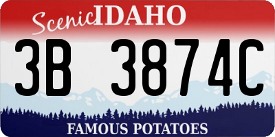 ID license plate 3B3874C