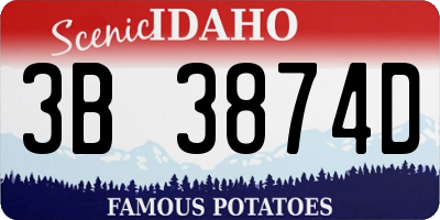 ID license plate 3B3874D