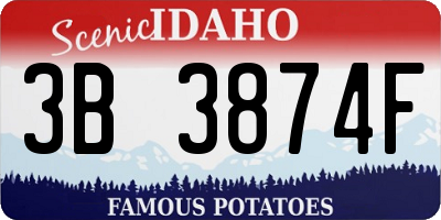 ID license plate 3B3874F