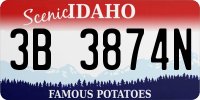 ID license plate 3B3874N