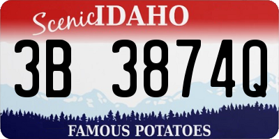 ID license plate 3B3874Q