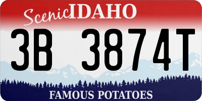 ID license plate 3B3874T