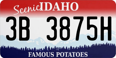 ID license plate 3B3875H