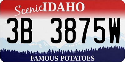 ID license plate 3B3875W