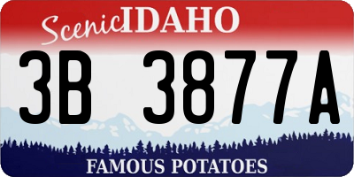 ID license plate 3B3877A