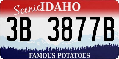 ID license plate 3B3877B