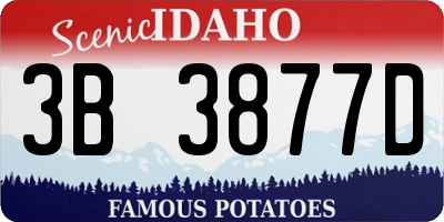 ID license plate 3B3877D