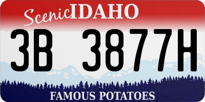 ID license plate 3B3877H