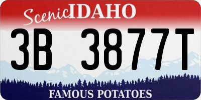 ID license plate 3B3877T