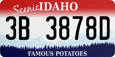 ID license plate 3B3878D