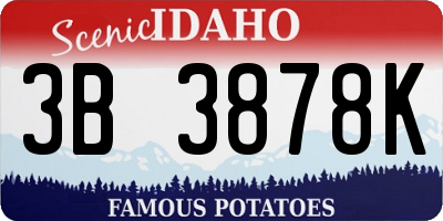ID license plate 3B3878K