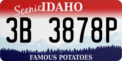 ID license plate 3B3878P