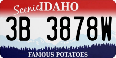ID license plate 3B3878W
