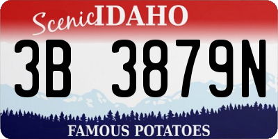 ID license plate 3B3879N