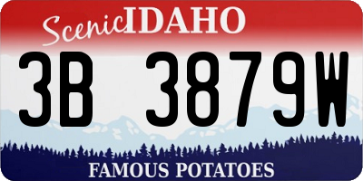 ID license plate 3B3879W