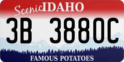 ID license plate 3B3880C