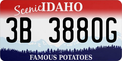 ID license plate 3B3880G