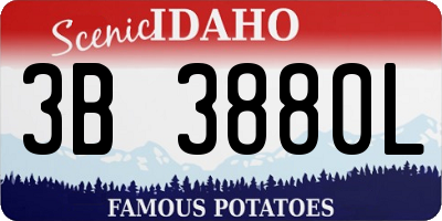ID license plate 3B3880L