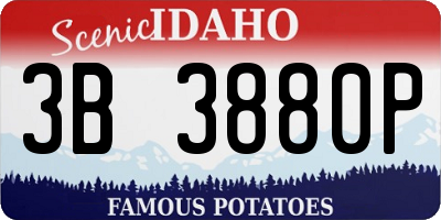 ID license plate 3B3880P