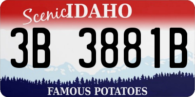 ID license plate 3B3881B