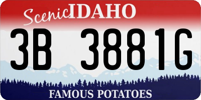 ID license plate 3B3881G