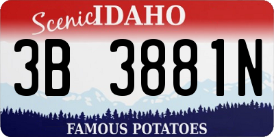 ID license plate 3B3881N